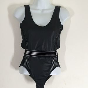 Mapale Black/White Stripe Low Back Mesh Th…